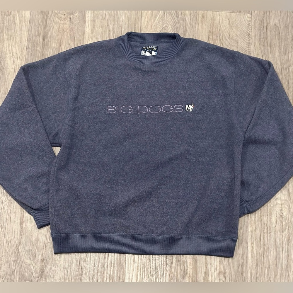 Polar Dogs High Tech Big Dogs Navy Blue Fleece Vintage Crewneck Small Vtg 90s